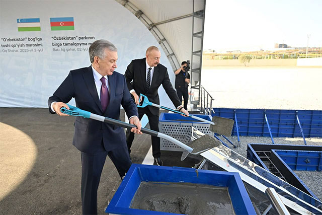 Президенты заложили новый парк «Узбекистан»