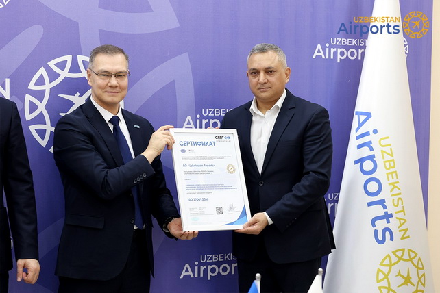 Uzbekistan Airports получила международный антикоррупционный сертификат ISO 37001:2016