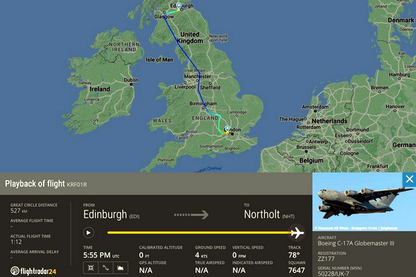 Полет борта с телом королевы Елизаветы II стал самым отслеживаемым в истории