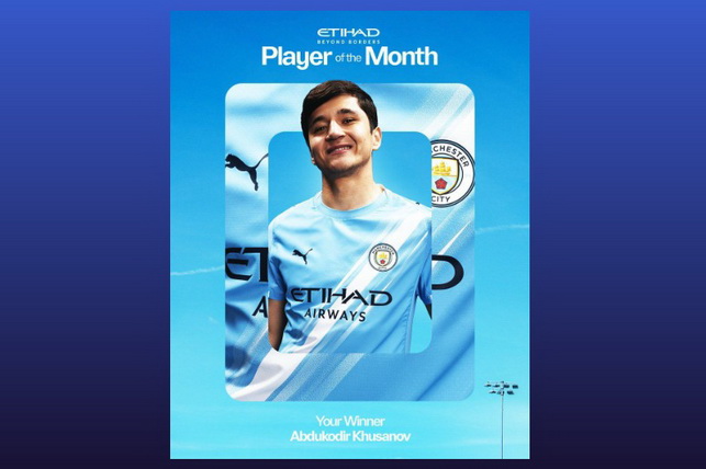 Абдукодир Хусанов признан лучшим игроком «Манчестер Сити» в марте