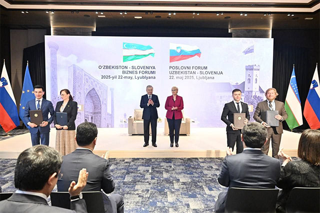 O‘zbekiston va Sloveniya Prezidentlari qo‘shma biznes forumida ishtirok etdi