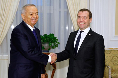 Islam Karimov meets with Dmitry Medvedev