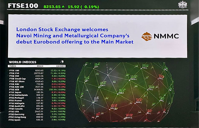 Первые международные корпоративные облигации АО «НГМК» размещены на Лондонской фондовой бирже
