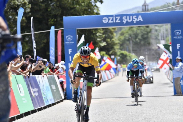 A cyclist from Uzbekistan wins a medal at an international tournament