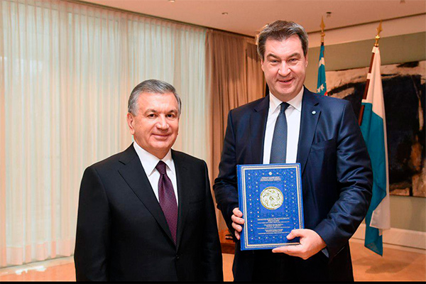 Shavkat Mirziyoyev met with the Minister President of Bavaria Markus Söder