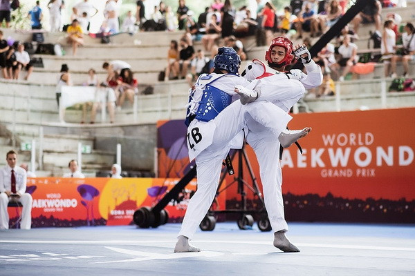 Uzbek taekwondo fighter Shukhrat Salaev wins a bronze medal at the Grand Prix in Rome