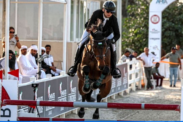 Abdurahmon Abdullaev wins silver at international show jumping tournament in the UAE