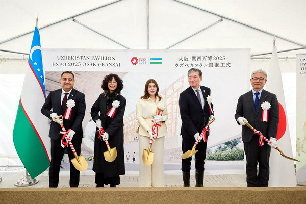 В Японии состоялась церемония закладки первого камня для строительства Национального павильона Узбекистана