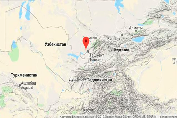 An earthquake recorded at border of Kazakhstan and Uzbekistan