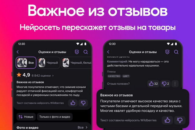 Wildberries запустила нейросетевые пересказы отзывов для покупателей