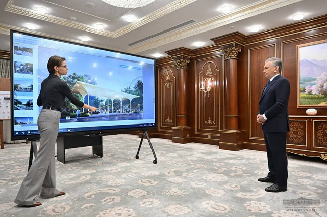 Projects for construction and landscaping Presented to Uzbek leader