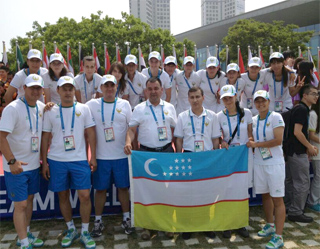 Flag of Uzbekistan raised in Incheon