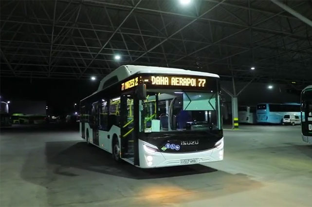 Tests of New Turkish ISUZU CITIPORT CNG Bus Begin in Tashkent